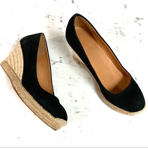 J. Crew Factory Shoes - J. CREW FACTORY Canvas Black Espadrille 3” Wedges